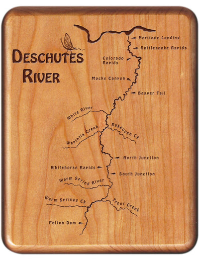 Engraved River Map Fly Boxes - McCloud