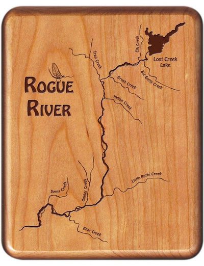 Engraved River Map Fly Boxes - McCloud